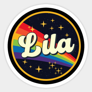 Lila // Rainbow In Space Vintage Style Sticker